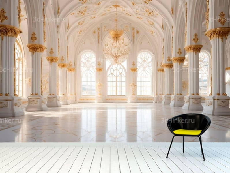 Фотообои на стену МРАМОРНАЯ КОЛЛОНАДА в интерьере коридора