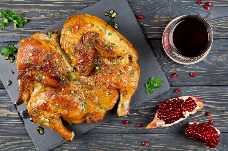 Столешница наклейка на стол купить "Курица Табака"