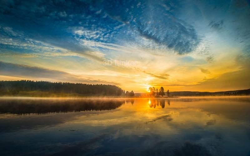 Фотообои ЗАКАТ ВОДНАЯ ГЛАДЬ