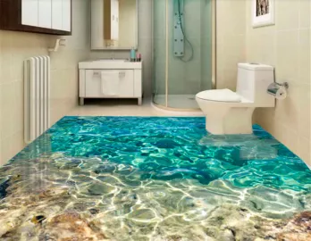 Обои для пола ЛАЗУРНАЯ ВОДА ПЕСОЧНОЕ ДНО