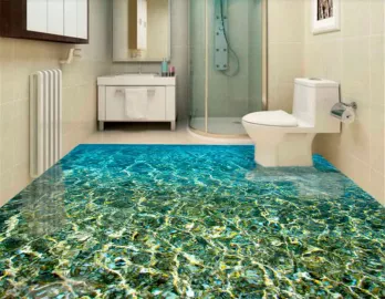 Обои для пола ВОДА ДНО ГАЛЬКА