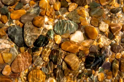 Напольное покрытие с рисунком ЖЕЛТЫЕ КАМНИ ПОД ПРОЗРАЧНОЙ ВОДОЙ